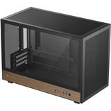 DeepCool CH260 WOOD WH boîtier mini tower Noir/bois | 2x USB-A | 1x USB-C | Verre trempé