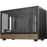 DeepCool CH260 WOOD WH boîtier mini tower Noir/bois | 2x USB-A | 1x USB-C | Verre trempé