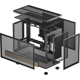 DeepCool CH260 WOOD WH boîtier mini tower Noir/bois | 2x USB-A | 1x USB-C | Verre trempé