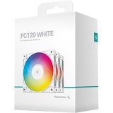 DeepCool FC120 ventilateurs de boîtier RGB  Blanc, 3 pièces, 120 x 120 x 25 mm, PWM