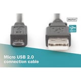 Digitus Câble de connexion USB 2.0 USB-A (connecteur) > Micro-USB (connecteur) Noir