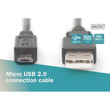 Digitus Câble de connexion USB 2.0 USB-A (connecteur) > Micro-USB (connecteur) Noir