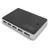 Digitus Concentrateur USB 2.0, 10 ports, Hub USB Noir/Argent, 10 ports, USB 2.0, 480 Mbit/s, Noir, Argent, Chine, 5 V, 4 A