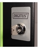 Digitus Porte avant en verre pour armoire murale 19" 12U série Unique, Panneau avant Noir