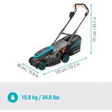 GARDENA Tondeuse Accu PowerMax 37/36V P4A Set, Tondeuse à gazon Noir/gris