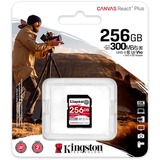 Kingston Canvas React Plus 256 Go SD UHS-II Classe 10, Carte mémoire Noir, 256 Go, SD, Classe 10, UHS-II, 300 Mo/s, 260 Mo/s