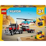 LEGO Creator 3-en-1 - Le camion remorque avec hélicoptère, Jouets de construction 31146