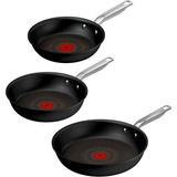 Tefal Set de poêles Experience Aluminium, 3 pièces, Set de louche Noir