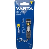 Varta Day Light Key Chain Light Aluminium, Noir Lampe porte-clés LED, Lampe de poche Noir/Argent, Lampe porte-clés, Aluminium, Noir, Synthétique ABS, Aluminium, Caoutchouc, LED, 1 lampe(s), 12 lm