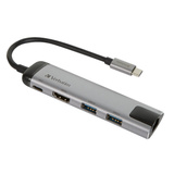 Verbatim 49141 station d'accueil USB 3.2 Gen 1 (3.1 Gen 1) Type-C Noir, Argent, Hub USB Argent/Noir, USB 3.2 Gen 1 (3.1 Gen 1) Type-C, Noir, Argent, USB 3.2 Gen 1 (3.1 Gen 1) Type-C, Métal, 3 A, 5 - 40 °C
