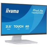 iiyama ProLite T2252MSC-W2AG 21.5" Moniteur tactile Blanc (mat), 1x DisplayPort, 1x HDMI, 2x USB-A, 54,6 cm (21.5"), 1920 x 1080 pixels, Full HD, LCD, 5 ms, Blanc