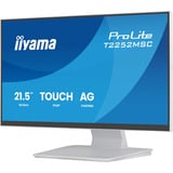 iiyama ProLite T2252MSC-W2AG 21.5" Moniteur tactile Blanc (mat), 1x DisplayPort, 1x HDMI, 2x USB-A, 54,6 cm (21.5"), 1920 x 1080 pixels, Full HD, LCD, 5 ms, Blanc