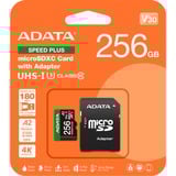 ADATA Speed Plus 256 Go MicroSDXC Classe 10, Carte mémoire 256 Go, MicroSDXC, Classe 10, 180 Mo/s, 160 Mo/s, Class 3 (U3)