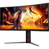 AOC G4 CU34G4 écran plat de PC 86,4 cm (34") 3440 x 1440 pixels Wide Quad HD LED Noir, Rouge Moniteur UltraWide gaming incurvé  Noir (Mat), 86,4 cm (34"), 3440 x 1440 pixels, Wide Quad HD, LED, 1 ms, Noir, Rouge