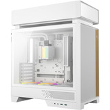 DeepCool CL6600 WH boîtier midi tower Blanc/bois | 2x USB-A | 1x USB-C | RGB | Verre Trempé