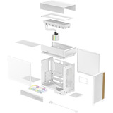 DeepCool CL6600 WH boîtier midi tower Blanc/bois | 2x USB-A | 1x USB-C | RGB | Verre Trempé