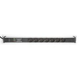 Digitus Bâti de prises avec profilé d'aluminium 1HE, 7 prises, Multiprise Noir/en aluminium