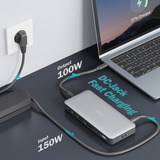 Digitus Station d'accueil USB-C 11 ports Gris/Noir