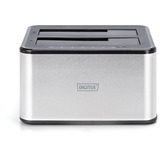 Digitus Station d'accueil double pour disque dur SATA Argent/Noir