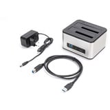 Digitus Station d'accueil double pour disque dur SATA Argent/Noir