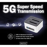Digitus Station d'accueil double pour disque dur SATA Argent/Noir