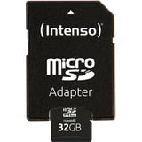 Intenso 32GB MicroSDHC 32 Go Classe 10, Carte mémoire 32 Go, MicroSDHC, Classe 10, 25 Mo/s, Résistant aux chocs, Résistant à une température, Résistant à l’eau, Résistant aux rayons X, Noir