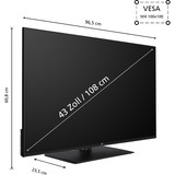 JVC LT-43VF5355 TV 109,2 cm (43") HD Smart TV Wifi Noir 250 cd/m² 43" LED Noir, 109,2 cm (43"), 1920 x 1080 pixels, HD, Smart TV, Wifi, Noir