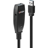 Lindy Rallonge active USB 3.0, Slim, 15m, Câble d'extension Noir, Slim, 15m, 15 m, USB A, USB A, USB 3.2 Gen 1 (3.1 Gen 1), 5 Gbit/s, Noir