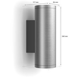 Philips Hue White & Color Ambiance Appear Applique murale extérieure ronde, Lumière LED Argent