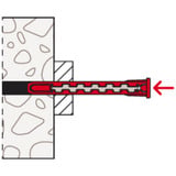 fischer Cheville à tige longue HybridPower 10x90 T K Rouge/gris