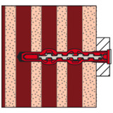fischer Cheville à tige longue HybridPower 10x90 T K Rouge/gris
