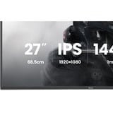 iiyama G-MASTER GB2741HSU-B1 écran plat de PC 68,6 cm (27") 1920 x 1080 pixels Full HD LED Noir Moniteur gaming Noir (Mat), 1x DisplayPort, 1x HDMI, 2x USB-A, 144 Hz, 68,6 cm (27"), 1920 x 1080 pixels, Full HD, LED, Noir