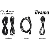 iiyama ProLite T5529AS-B1AG 54.6" 4K Ultra HD Moniteur tactile Noir (Mat), 2x HDMI, 1x USB-C, 2x USB-A, 1x RJ-45, En forme de kiosk, 138,7 cm (54.6"), LED, 3840 x 2160 pixels, Wifi, 24/7