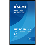 iiyama ProLite T5529AS-B1AG 54.6" 4K Ultra HD Moniteur tactile Noir (Mat), 2x HDMI, 1x USB-C, 2x USB-A, 1x RJ-45, En forme de kiosk, 138,7 cm (54.6"), LED, 3840 x 2160 pixels, Wifi, 24/7