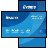 iiyama ProLite T5529AS-B1AG 54.6" 4K Ultra HD Moniteur tactile Noir (Mat), 2x HDMI, 1x USB-C, 2x USB-A, 1x RJ-45, En forme de kiosk, 138,7 cm (54.6"), LED, 3840 x 2160 pixels, Wifi, 24/7