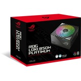 ASUS ROG Loki SFX-L Platinum alimentation modulaire 850 watt Noir, 1x 12V-2x6, 3x PCIe, 850 W, 100 - 240 V, 110 W, 850 W, 110 W, 9,6 W