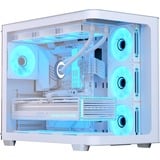 Aerocool P500C Midi Tower Blanc, boîtier pc Blanc | 3x USB-A | RGB | Verre Trempé
