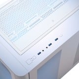 Aerocool P500C Midi Tower Blanc, boîtier pc Blanc | 3x USB-A | RGB | Verre Trempé