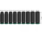 Bosch Set d'embouts à douille d'impact PRO 1/2", 9 pièces, Clés mixtes à cliquet Noir