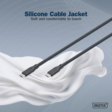 Digitus Câble de connexion en silicone USB4 Gen 3x2 USB-C > USB-C Noir