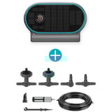 GARDENA Système d'arrosage solaire AquaBloom L Set, Contrôle d'irrigation Gris/Turquoise