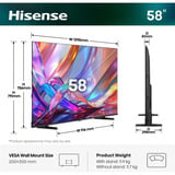 Hisense 58E7S 58" Ultra HD TV QLED Noir