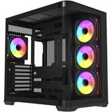 Krux Tano boîtier midi tower Noir | 2x USB-A | 1x USB-C | RGB | Verre Trempé