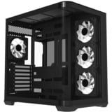 Krux Tano boîtier midi tower Noir | 2x USB-A | 1x USB-C | RGB | Verre Trempé