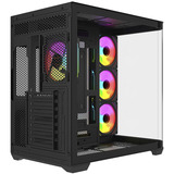 Krux Tano boîtier midi tower Noir | 2x USB-A | 1x USB-C | RGB | Verre Trempé