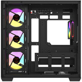 Krux Tano boîtier midi tower Noir | 2x USB-A | 1x USB-C | RGB | Verre Trempé
