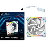 Lian Li UNI FAN SL120 Wireless Reverse Blade, Ventilateur de boîtier Blanc, Connecteur de ventilateur PWM à 4 broches