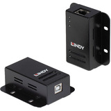 Lindy Extendeur USB 2.0 Cat.6, Rallonge USB Noir
