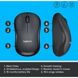 Logitech M220 SILENT, Souris Gris, 1000 dpi