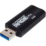 Patriot Supersonic Rage Lite lecteur USB flash 64 Go USB Type-A 3.2 Gen 1 (3.1 Gen 1) Noir, Bleu, Clé USB Noir/Bleu, 64 Go, USB Type-A, 3.2 Gen 1 (3.1 Gen 1), 180 Mo/s, Slide, Noir, Bleu